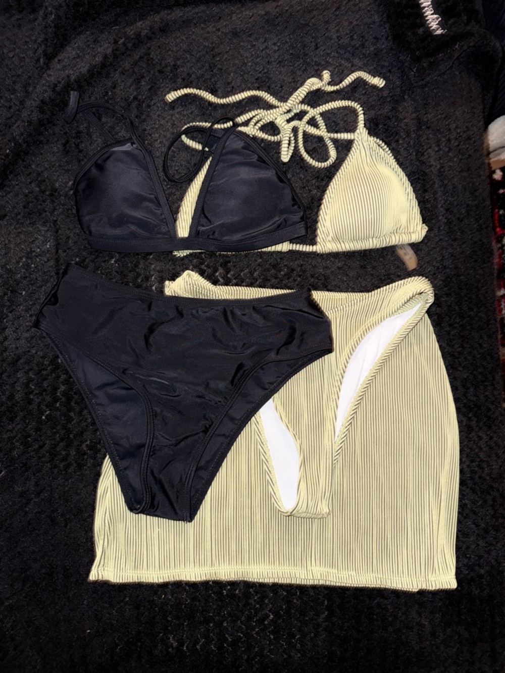 Black Bikini & Green Women’s 3 Piece Swim Bundle